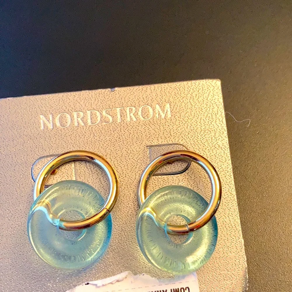 Nordstrom Aqua Gold Hoops - Picture 1 of 2